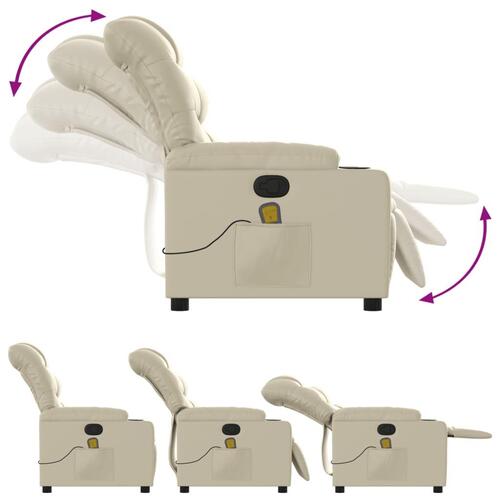 Massagestol kunstlæder cremefarvet