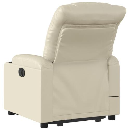 Løftestol med massagefunktion kunstlæder cremefarvet