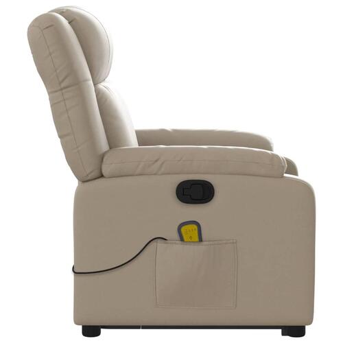 Løftestol med massagefunktion kunstlæder cappuccino