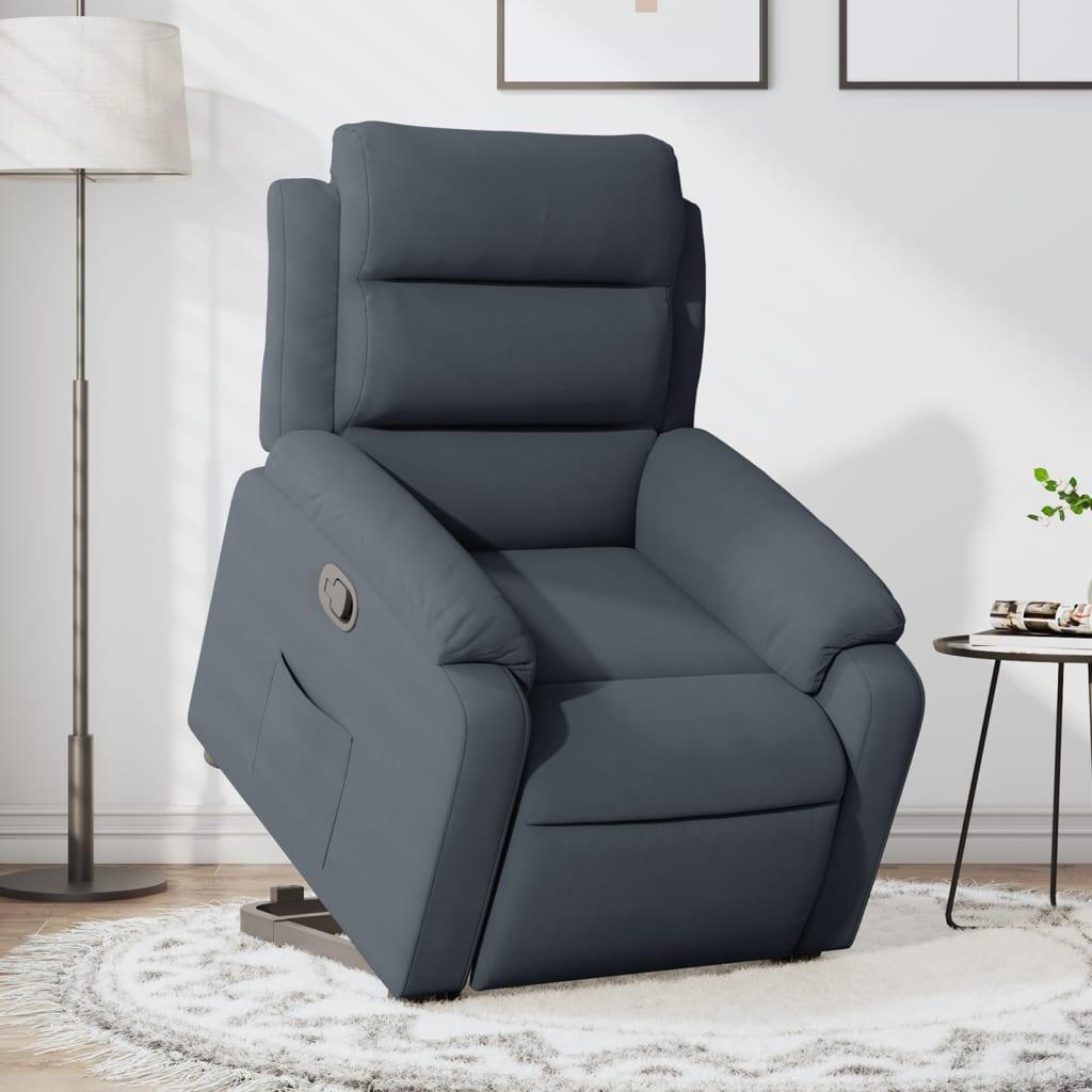 Løftestol velour mørkegrå