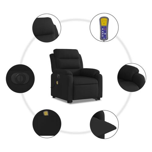 Elektrisk massagestol med løftefunktion stof sort
