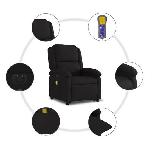 Elektrisk massagestol med løftefunktion stof sort