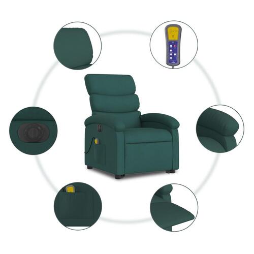 Elektrisk massagestol med løftefunktion stof mørkegrøn