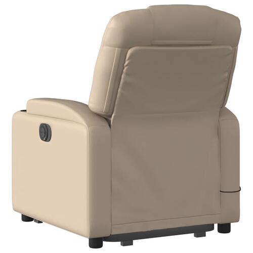 Løftestol med massagefunktion kunstlæder cappuccino