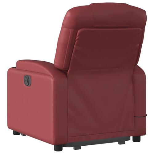 Massagestol med løftefunktion kunstlæder vinrød