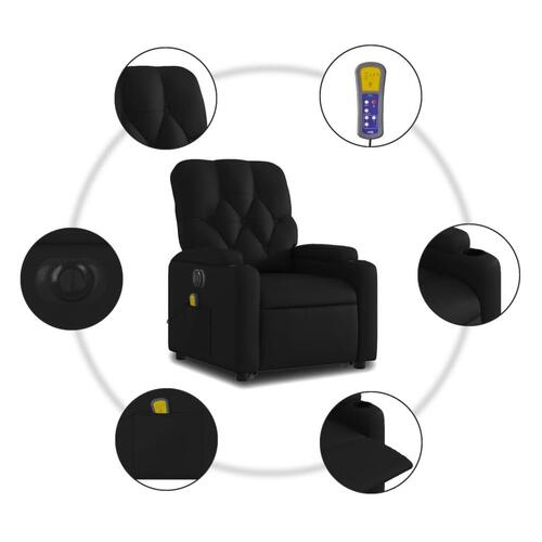Massagestol med løftefunktion kunstlæder sort