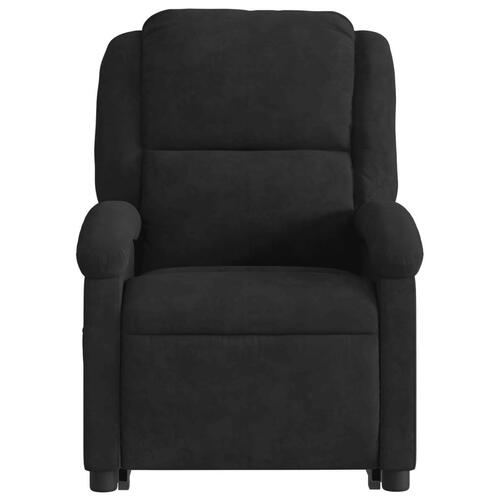 Massagestol med løftefunktion velour sort