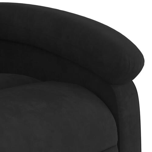 Massagestol med løftefunktion velour sort