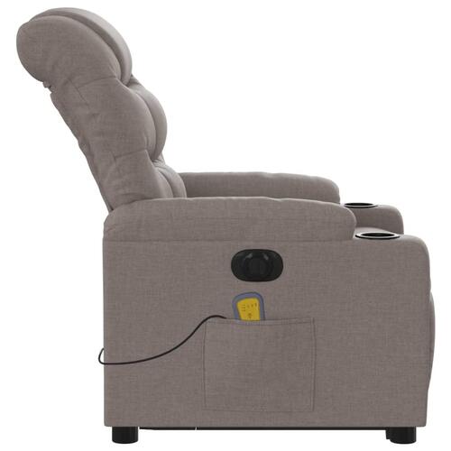 Elektrisk massagestol med løftefunktion stof gråbrun
