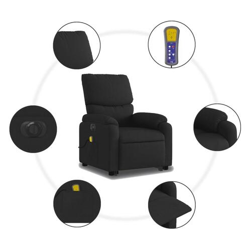 Elektrisk massagestol med løftefunktion stof sort