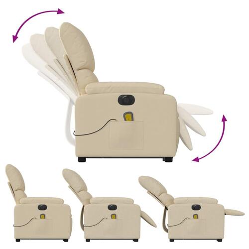 Elektrisk massagestol med løftefunktion cremefarvet