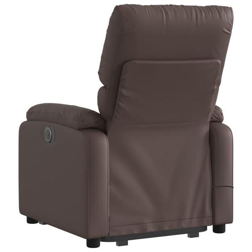 Løftestol med massagefunktion kunstlæder brun