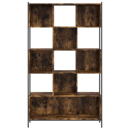 Bogreol 102x28x172 cm konstrueret træ røget egetræsfarve