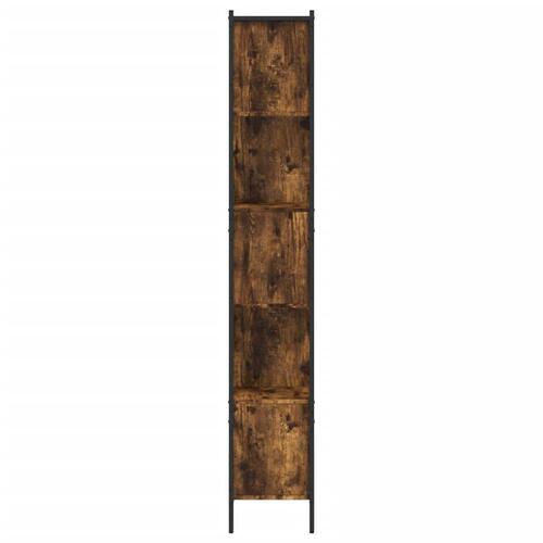 Bogreol 102x28x172 cm konstrueret træ røget egetræsfarve