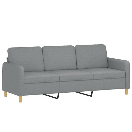 3 personers sofa med puder stof lysegrå
