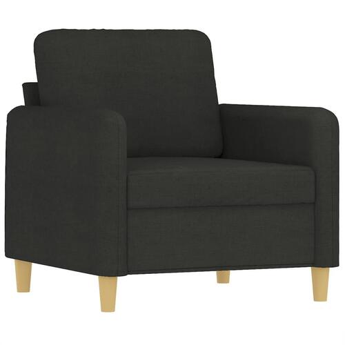 3 personers sofa med hynder stof sort
