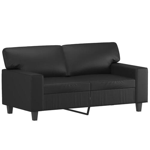 3 personers sofa med puder kunstlæder sort