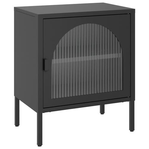Natborde 2 stk. 50x35x60 cm glas og stål sort