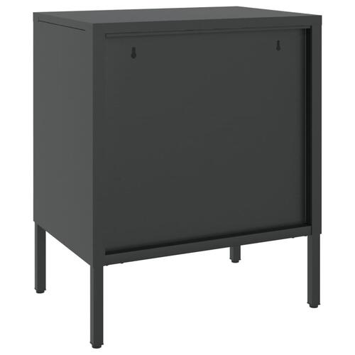 Natborde 2 stk. 50x35x60 cm glas og stål sort
