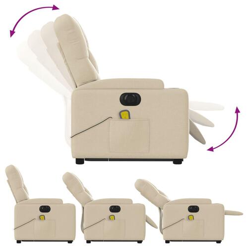 Elektrisk massagestol med løftefunktion cremefarvet