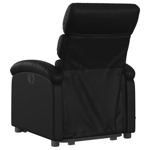 Løftestol med massagefunktion kunstlæder sort