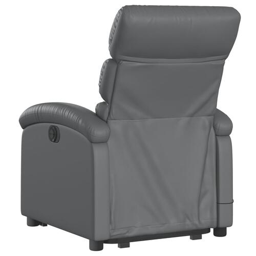 Massagestol med løftefunktion kunstlæder grå