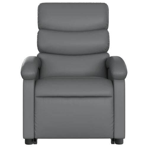 Massagestol med løftefunktion kunstlæder grå