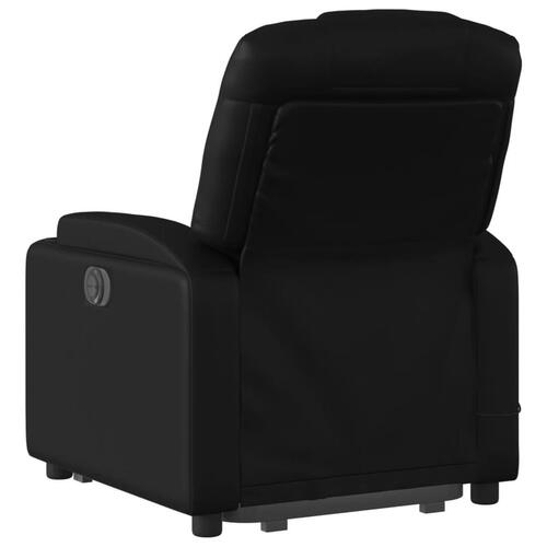 Massagestol med løftefunktion kunstlæder sort