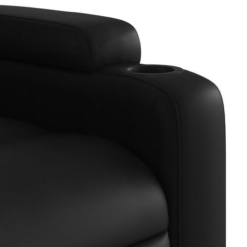 Massagestol med løftefunktion kunstlæder sort