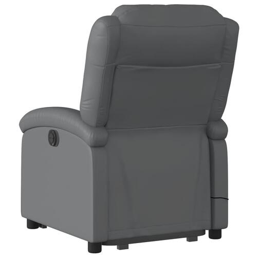 Massagestol med løftefunktion kunstlæder grå