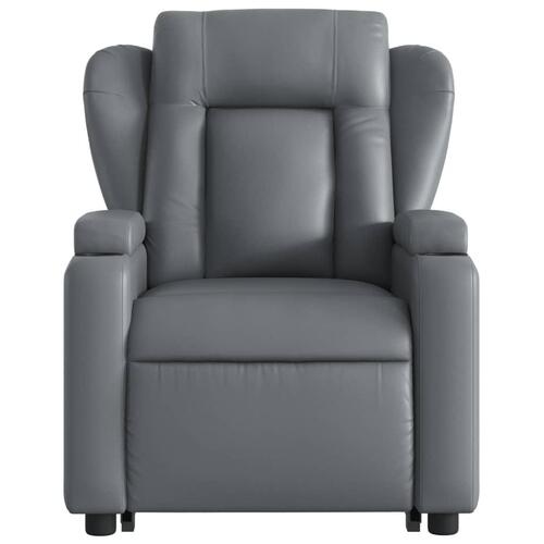Massagestol med løftefunktion kunstlæder grå