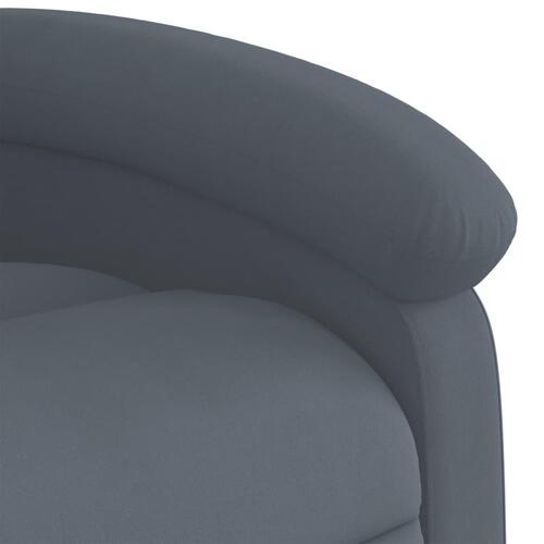 Massagestol med løftefunktion velour mørkegrå