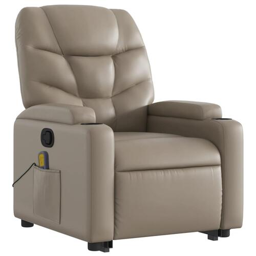 Løftestol med massagefunktion kunstlæder cappuccino