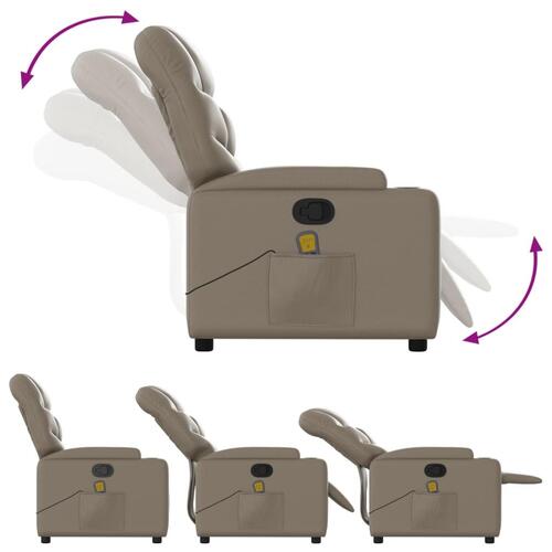 Løftestol med massagefunktion kunstlæder cappuccino