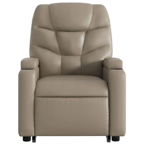 Løftestol med massagefunktion kunstlæder cappuccino