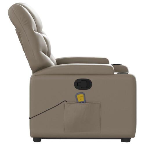 Løftestol med massagefunktion kunstlæder cappuccino