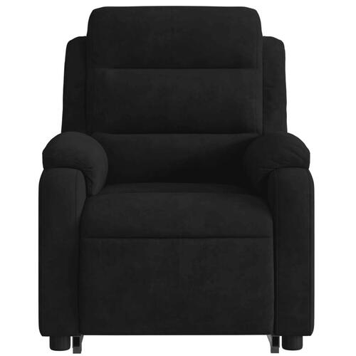 Massagestol med løftefunktion velour sort