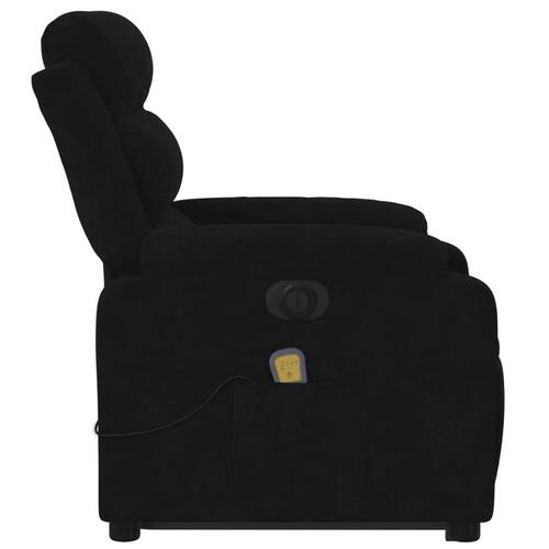Massagestol med løftefunktion velour sort