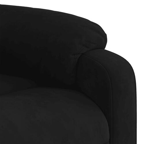 Massagestol med løftefunktion velour sort