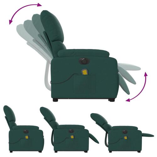 Elektrisk massagestol med løftefunktion stof mørkegrøn