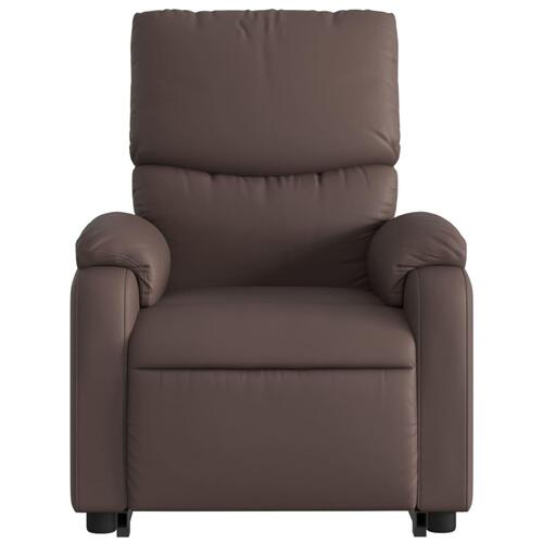 Massagestol med løftefunktion kunstlæder brun