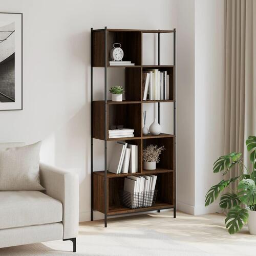 Bogreol 72x28x172 cm konstrueret træ brun egetræsfarve