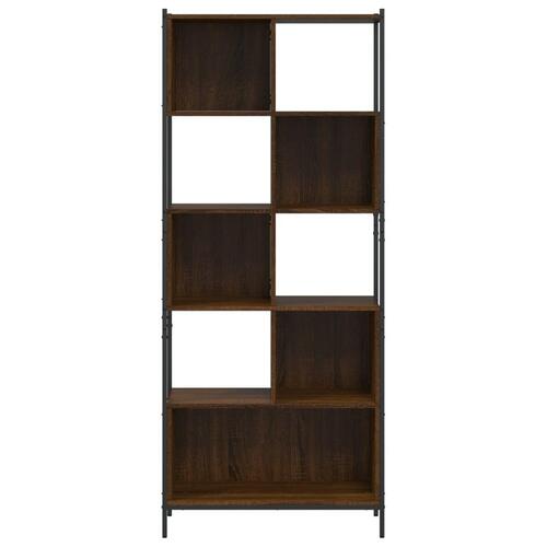 Bogreol 72x28x172 cm konstrueret træ brun egetræsfarve