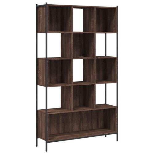 Bogreol 102x28x172 cm konstrueret træ brun egetræsfarve