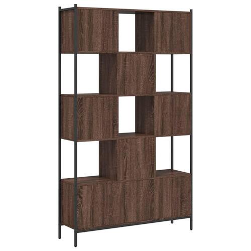 Bogreol 102x28x172 cm konstrueret træ brun egetræsfarve