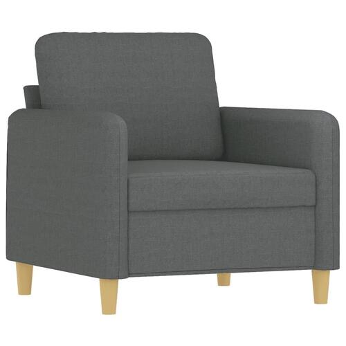 3 personers sofa med puder stof mørkegrå
