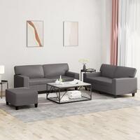 3 personers sofa kunstlæder grå