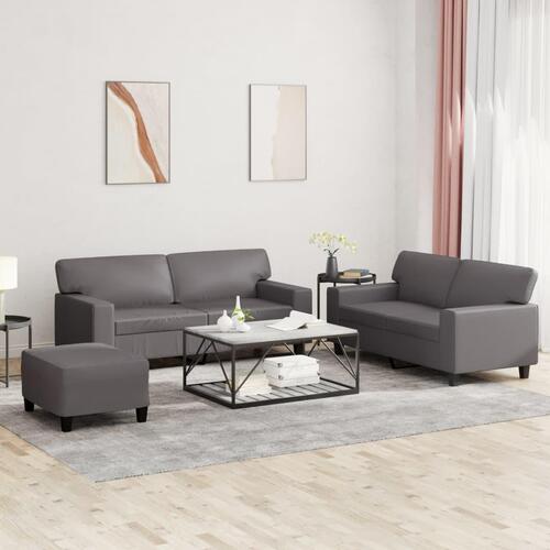 3 personers sofa kunstlæder grå