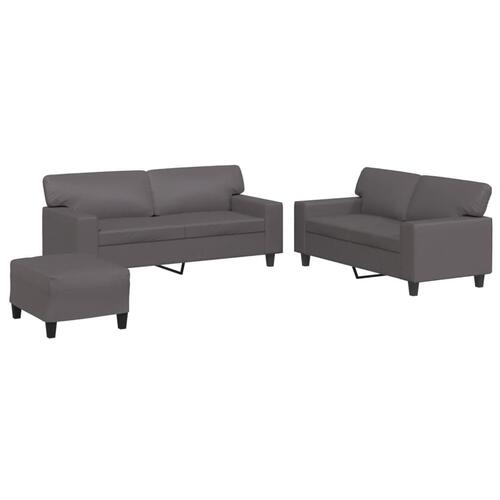 3 personers sofa kunstlæder grå