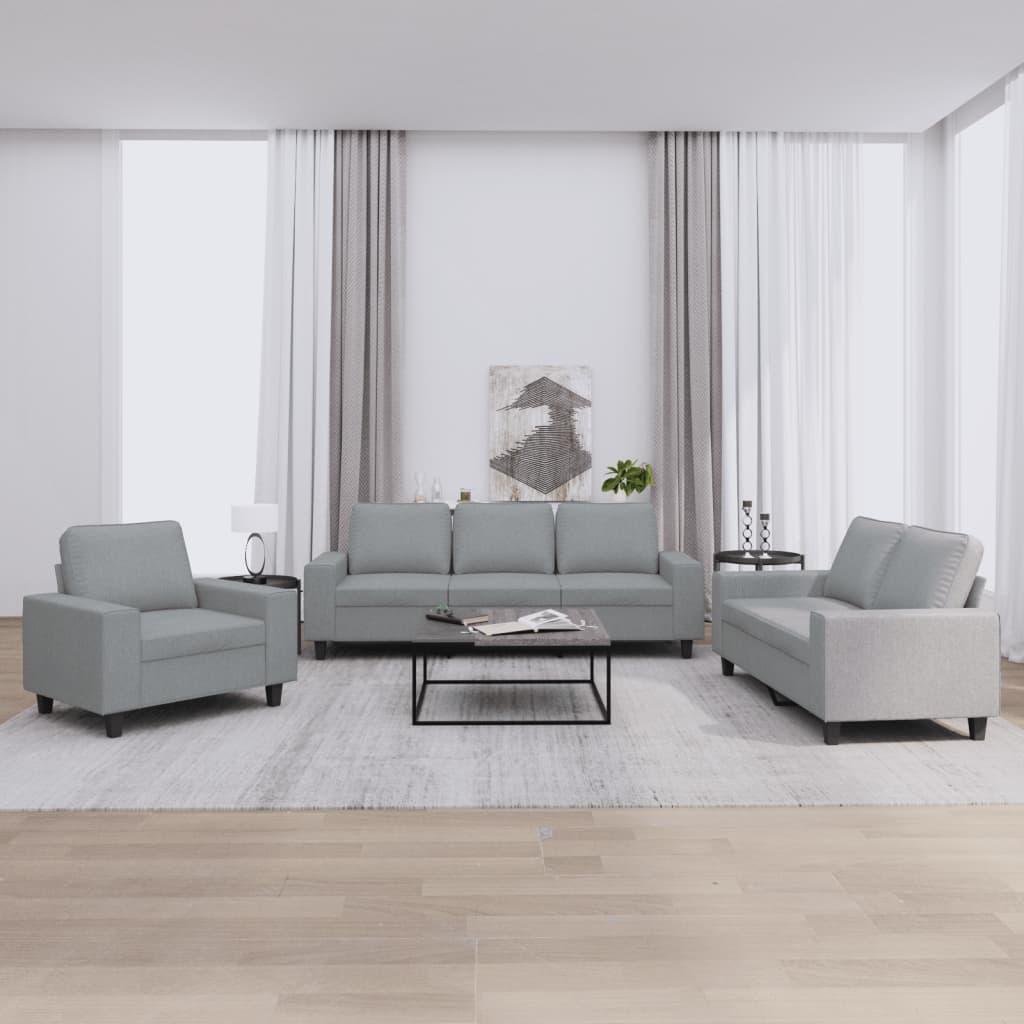 3 personers sofa stof lysegrå